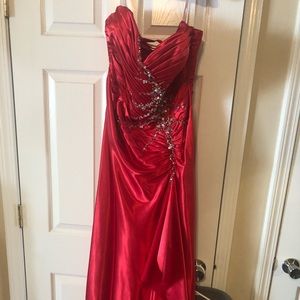Strapless Red Gown